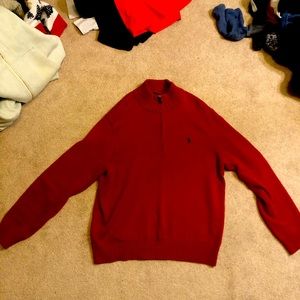 Polo Ralph Lauren Red Quarter-zip sweater